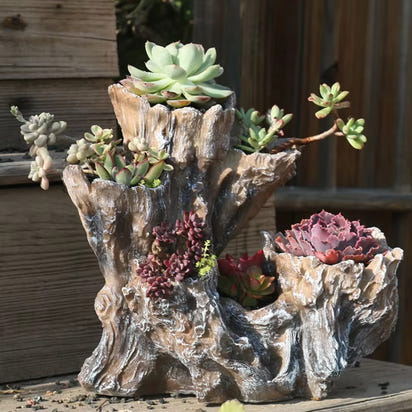 American Broken Root Shape Succulent Resin Flower Pot Outdoor Balcony Furnishing Crafts Garden Villa Vase Ornaments Decoration