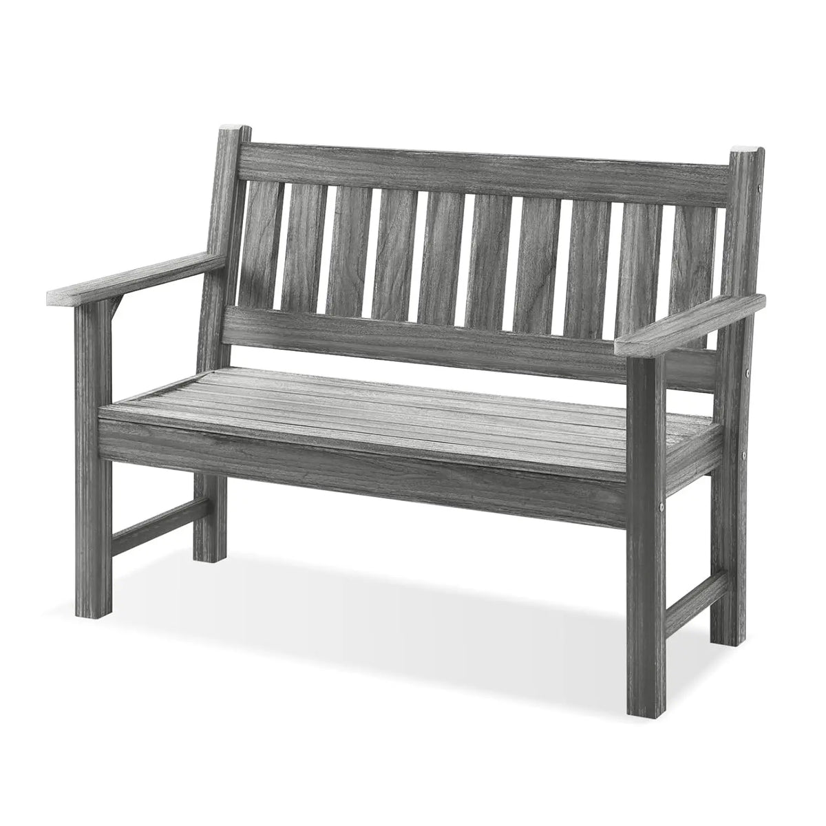 Outdoor Bench, 2-Person Garden Bench, Poly Lumber Patio Bench for Outdoors, Porch, and Park (Brown), Customized