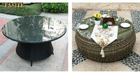 Outdoor round rattan sofa combination garden courtyard