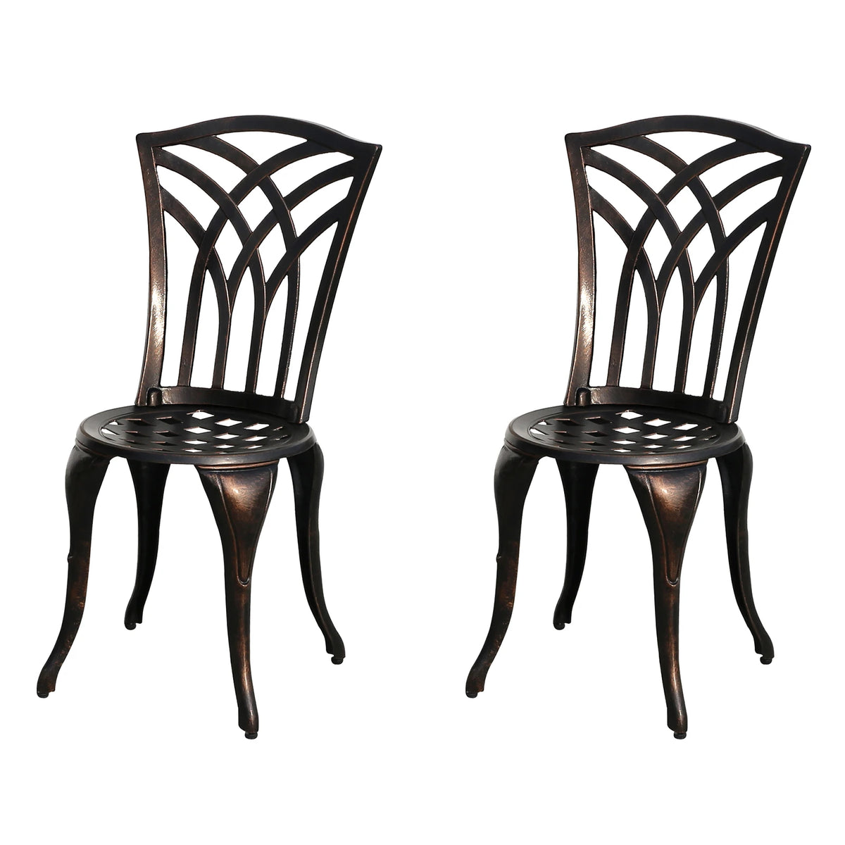 2-Piece Set Cast Aluminum Chairs Outdoor Chair Set Garden Chair Weather-Resistant Patio Metal Chair Bistro Chair