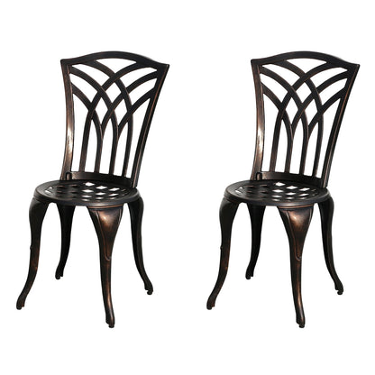 2-Piece Set Cast Aluminum Chairs Outdoor Chair Set Garden Chair Weather-Resistant Patio Metal Chair Bistro Chair