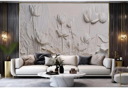 Custom Photo Wallpaper Modern Simple Art Lotus Flower Murals Living Room Bedroom TV Backdrop Wall Decor Luxury 3D Wall Papers