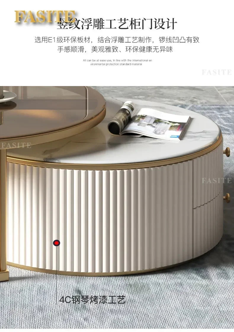 Commercial Rock Board Light Luxury And Simple Modern Small Unit Living Room Glass Coffee Table Table