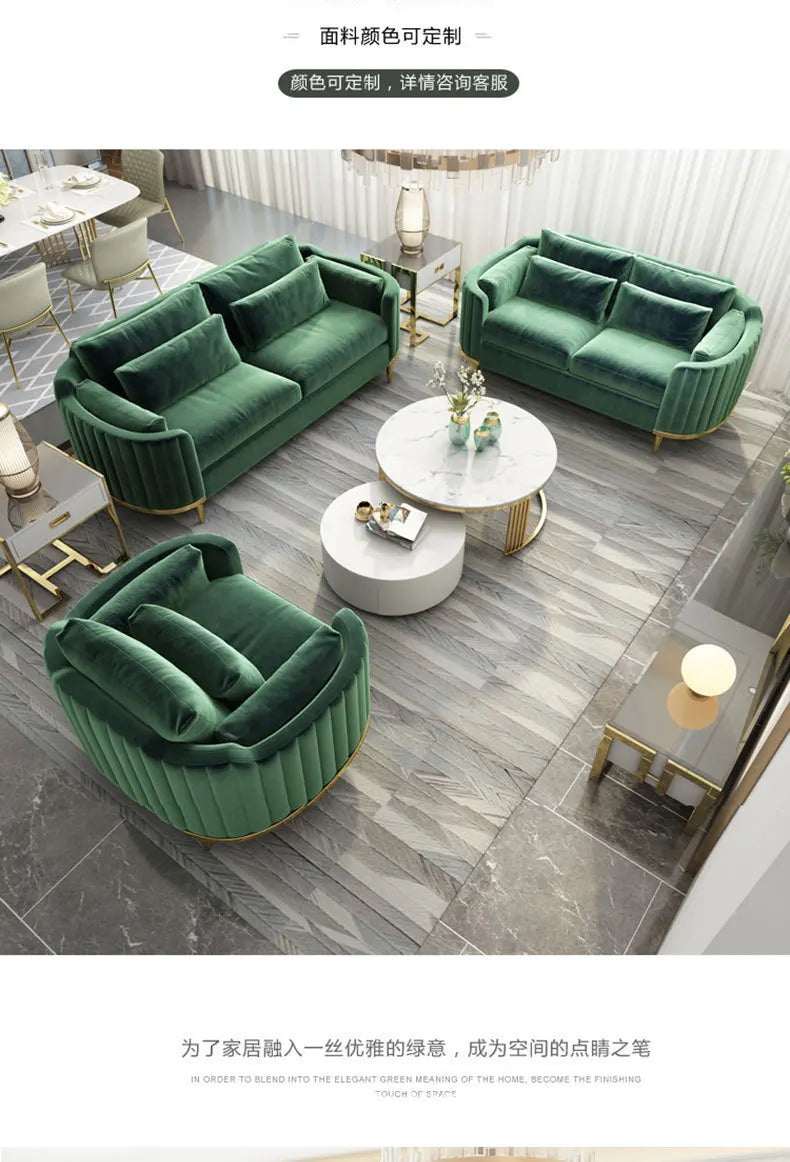 Light luxury fabric sofa simple modern large apartment living room coffee table combination