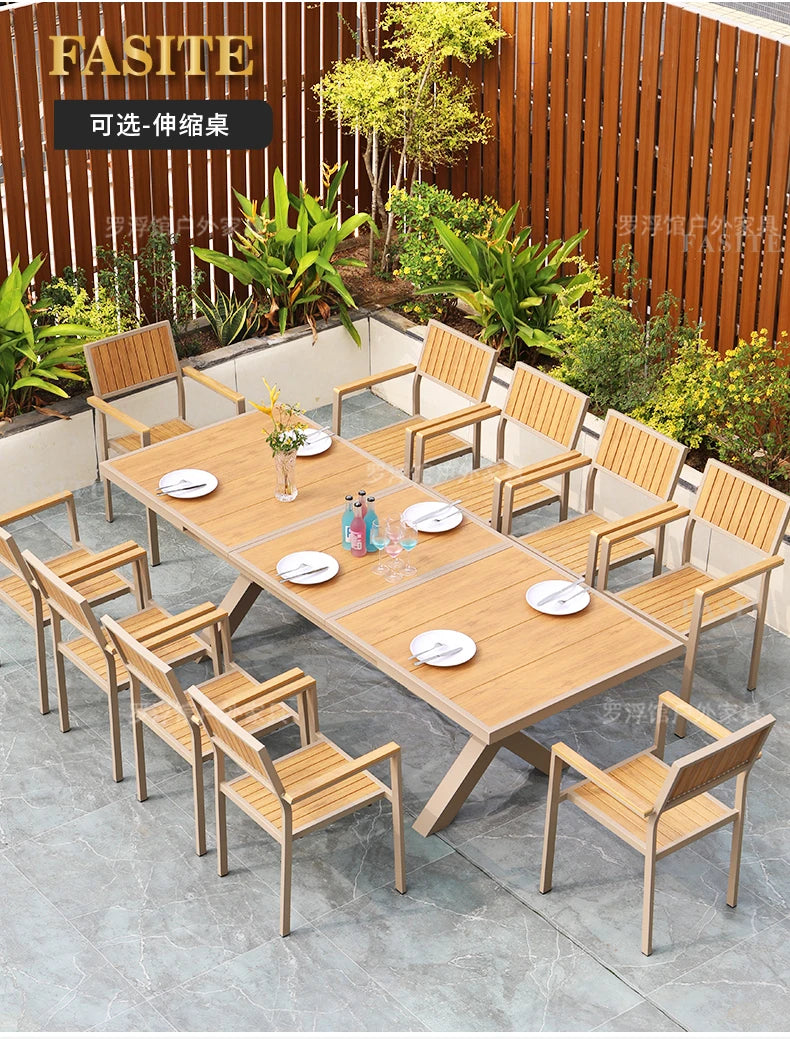 Courtyard table and chair outdoor balcony waterproof and sunscreen garden outdoor leisure table and chair combination