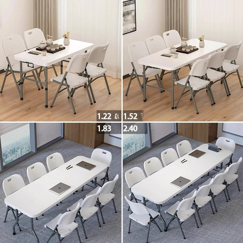 Portable Folding Dining Table Rectangular Long Lightweight Easy Assembly Outdoor Indoor Market Stall Study Desk Furniture