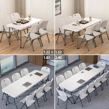 Portable Folding Dining Table Rectangular Long Lightweight Easy Assembly Outdoor Indoor Market Stall Study Desk Furniture