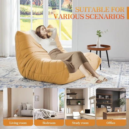 Large Comfy Bean Bag Chairs for Adults with Memory Foam Interior Ergonomic Design Ideal for Relaxation in Living Room Bedroom D