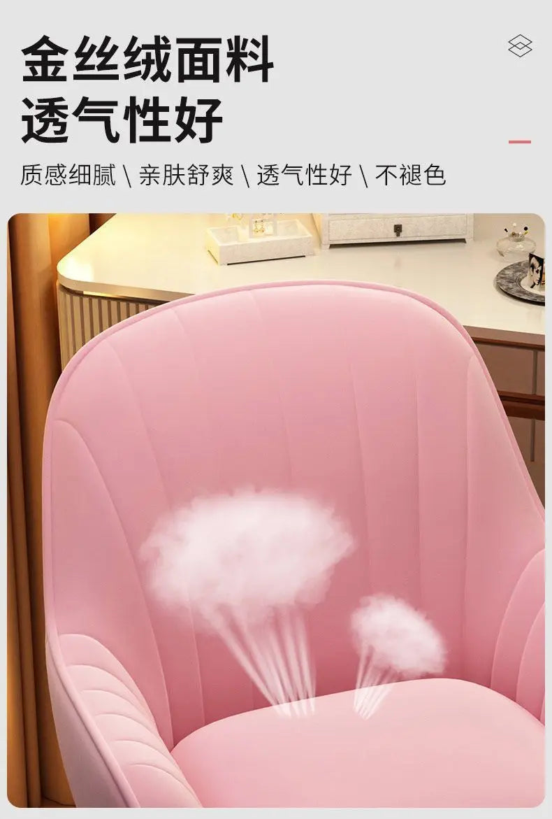 Home Comfortable Long-Sitting Backrest Computer Adjustable Swivel Chair for Girls' Bedroom Dormitory Study Desk Chair