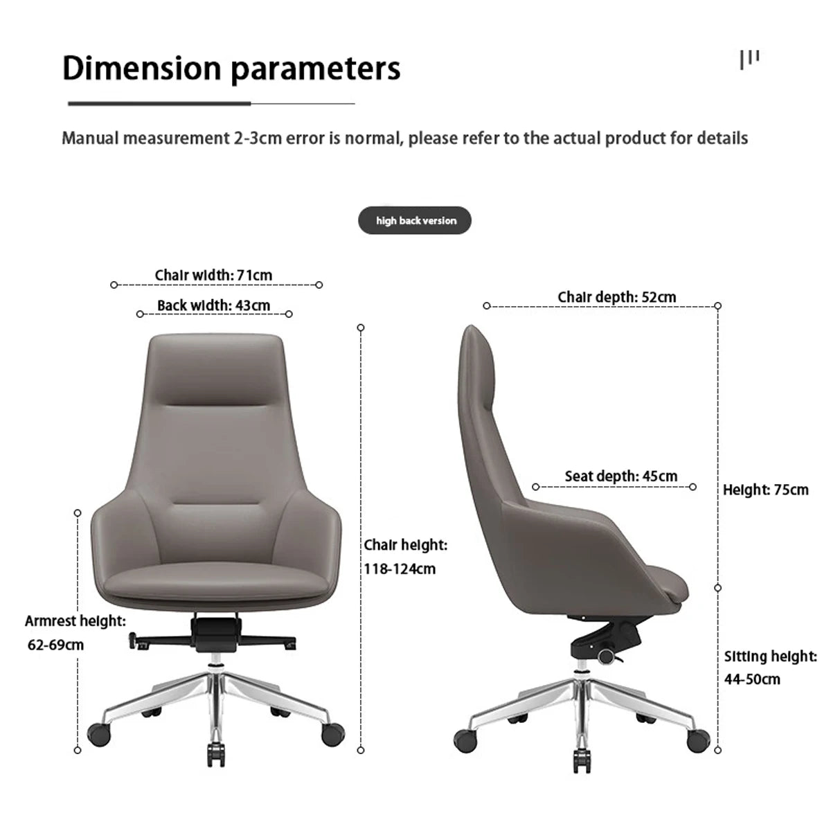 Ergonomic Office Chair Adjustable Swivel Desk Chair Lumbar Support Home Office Computer Chair