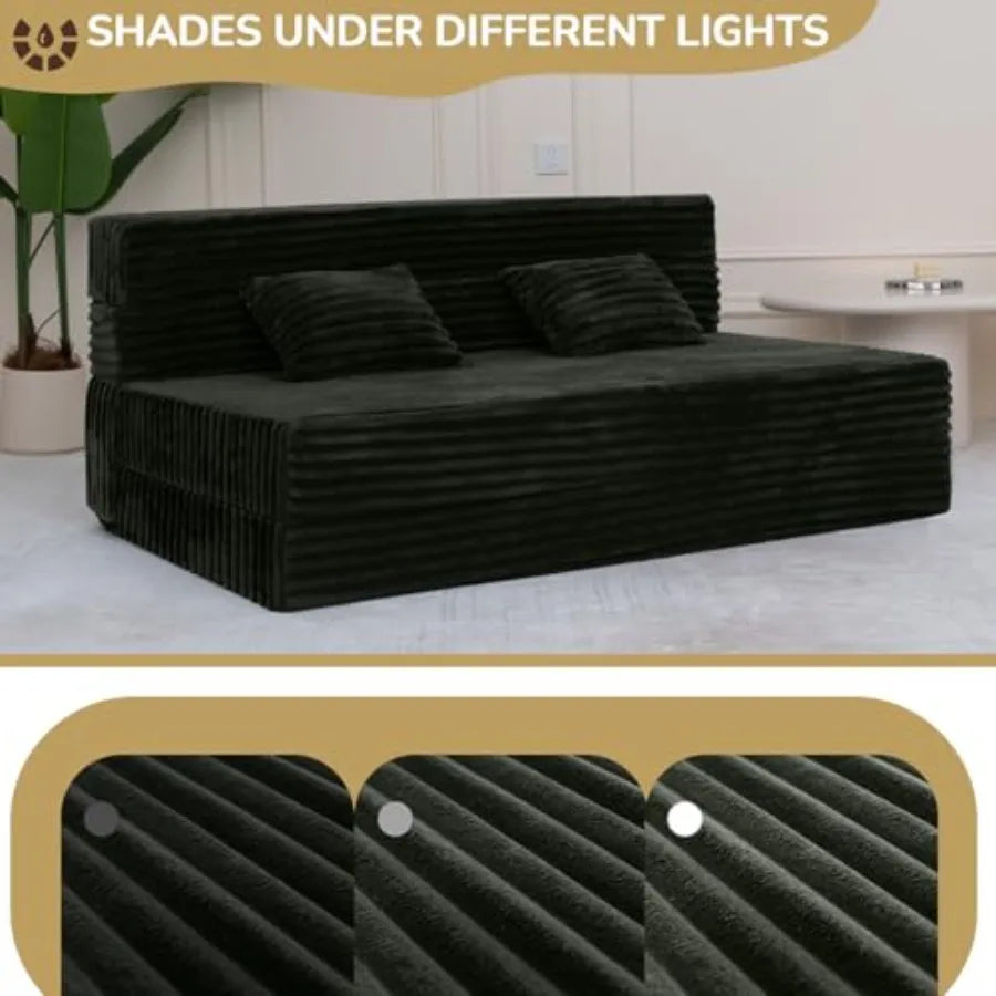 Folding Sofa Bed Queen Size Convertible Sleeper Chair Loveseat with Pillow Futon Chair Sofa Bed Fold Out Floor Couch Foldable M