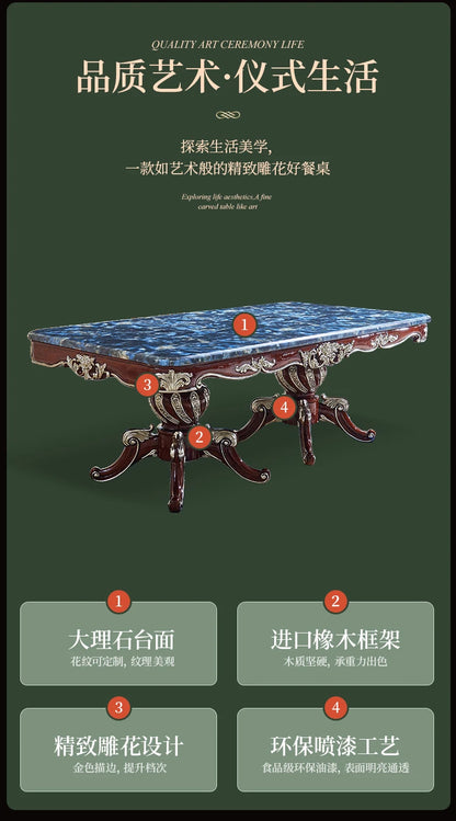 European dining table and chair combination villa household high-end small apartment dining tableT