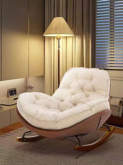 Elegant Nordic Rocking Chair for Living Room Single Penguin Chair Cozy Lazy Sofa Stylish Lounge Chair for Balcony and Patio
