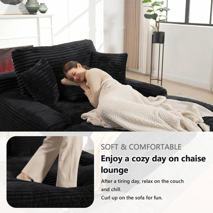 Modern Cloud Sectional Couch With L-Shape Chaise, Modular Boneless Sofa With Deep Seat, Comfy Plush Upholstered Couches