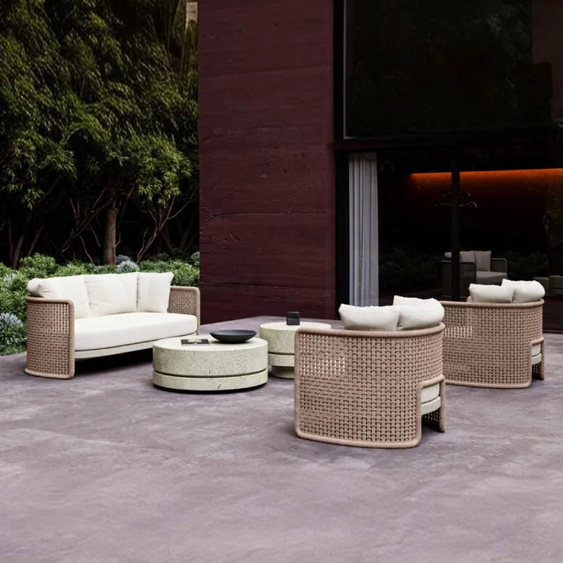 Outdoor Garden Hotel Villa Patio Simple Teak Sofa Set Furniture