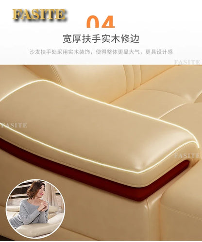 Genuine leather sofa head layer cowhide small unit,simple and modern functional, fashionable leather sofa combination decoration