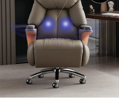 Smart electric leather boss chair reclining nap massage ventilated office chair comfortable sedentary business president chair