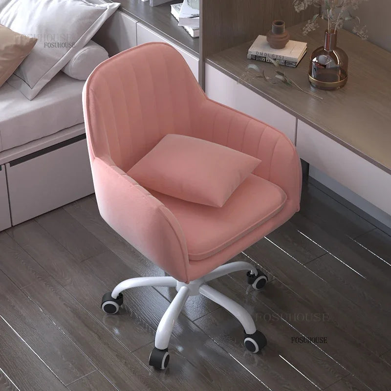 Modern Bedroom Comfortable Learning Chair Lift Swivel Office Chairs Study Room Chair Home Armrest Backrest Leisure Makeup Chair