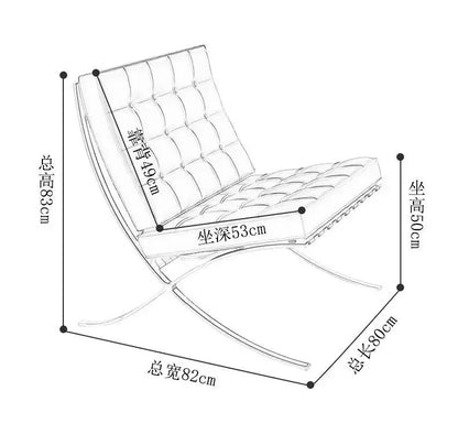 Single sofa, designer, Italian style, living room, leather, light luxury, leisure chair