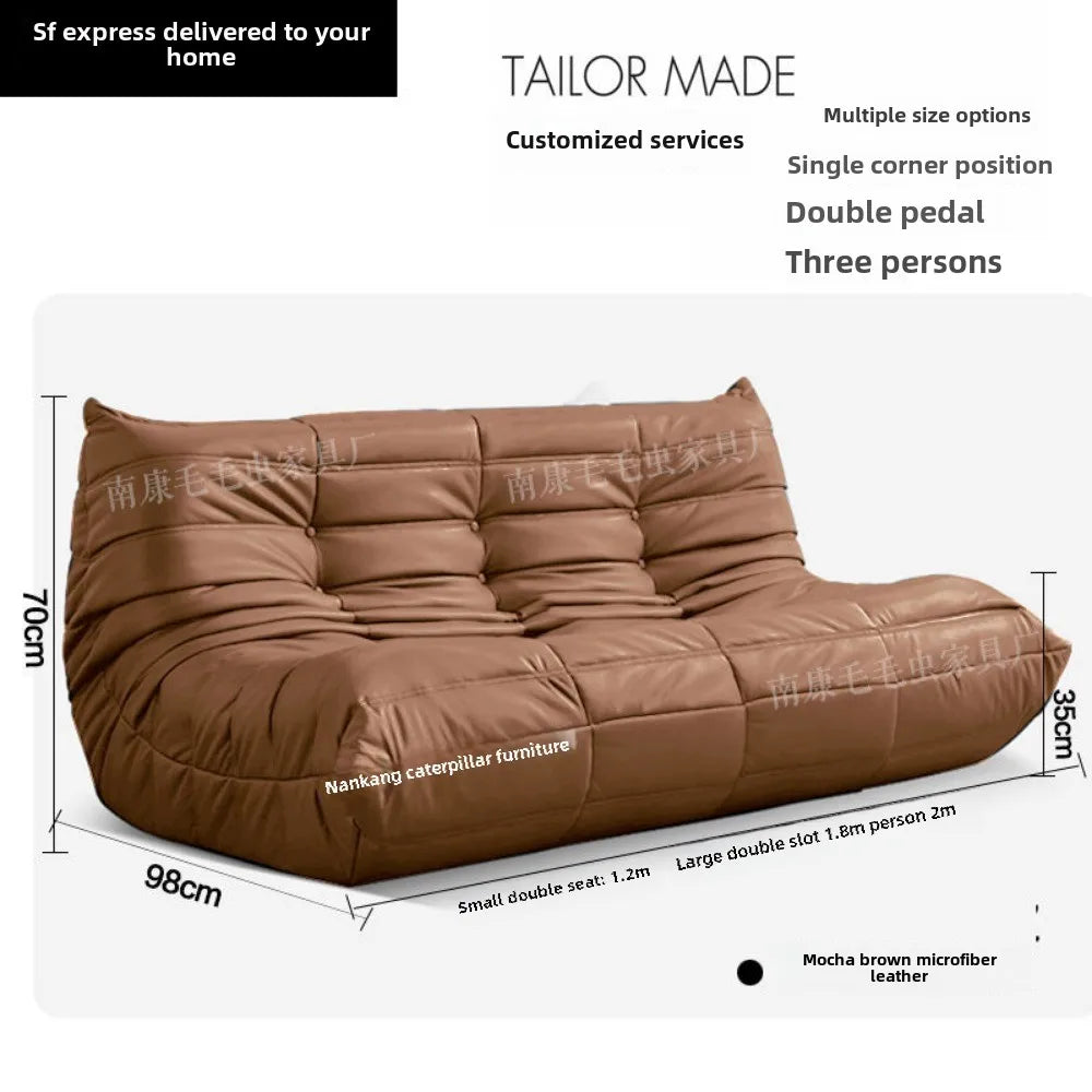 Caterpillar sofa three-person togo full sponge high rebound Internet celebrity living room leisure area sofa famous small sofa
