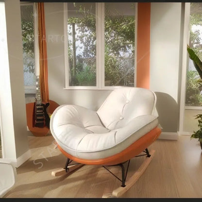 Home Leisure Chair Lazy Sofa Can Lie Down and Sleep Rocking Chair Net Match Color Balcony Side Sofa Chair Single Recliner
