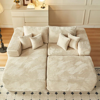 Compression sofa oversized recliner boneless  corduroy leisure chair double sofa