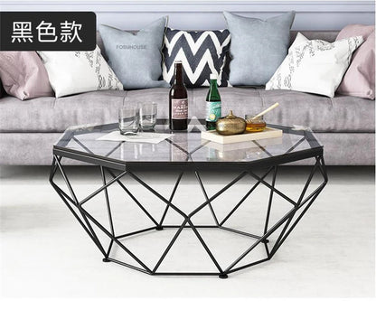 Nordic Light Luxury Tempered Glass Coffee Tables Small Apartment Sofa Side Table Simple Iron Corner Table Living Room Furniture