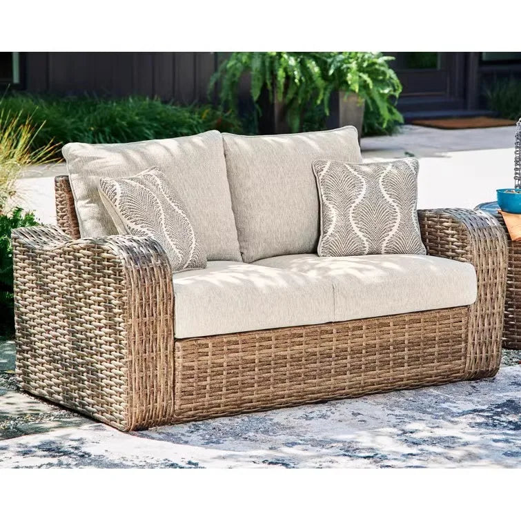Nordic outdoor villa courtyard leisure sofa simple design milk tea shop cafe outdoor rattan combination furniture