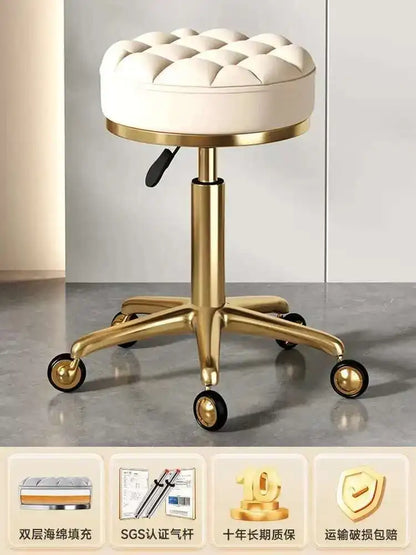 Beauty Chair Specifically Designed for Beauty Salon Adjustable Rotating Pulley Hair Salon Round Stool Tabouret A Roulette 원형의자