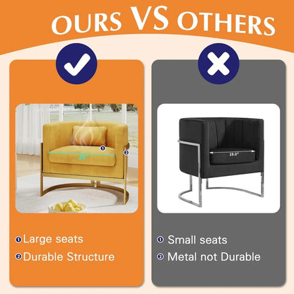 velvet upholstered barrel-back accent chair for modern living rooms, mid-century inspired lounge sofa, tub-style club side chair