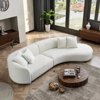 Modern Design Sectional Sofa Set Living Room Hotel Furniture with Curved Modular Velvet Fabric Couch
