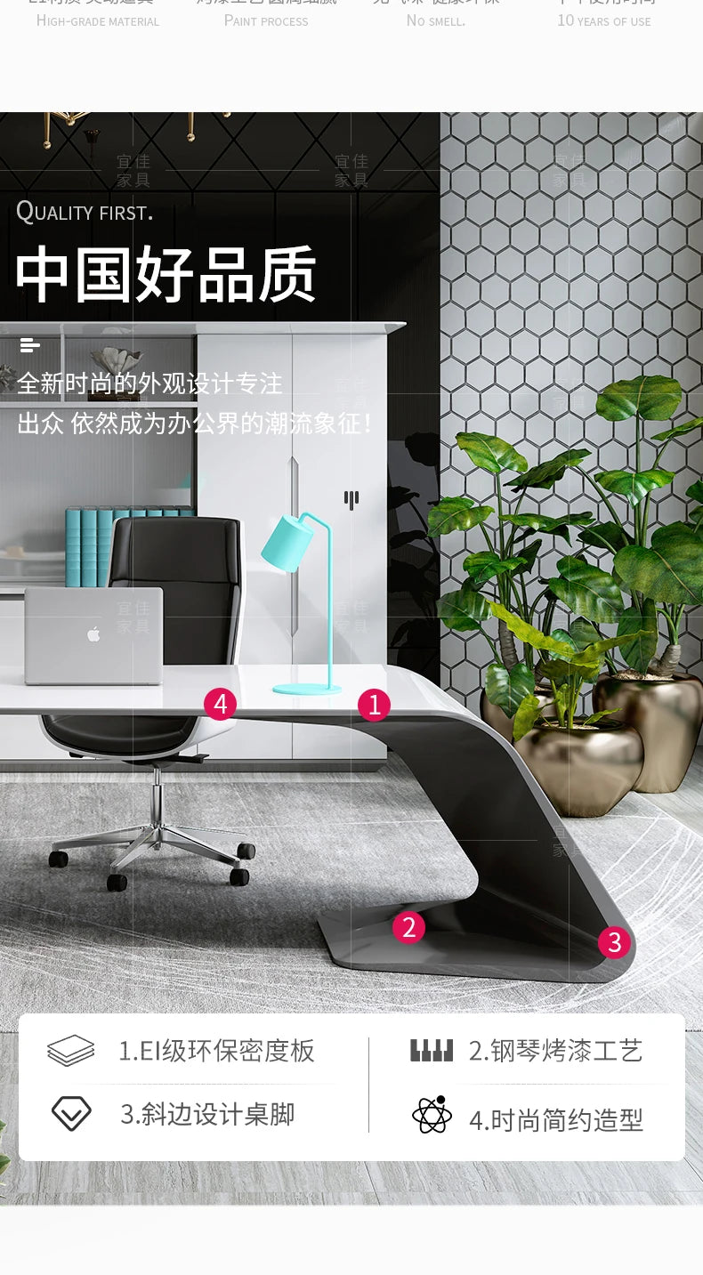 Computer Desk Corner Office Executive Multifunction Home Furniture Organizer Study Table Writing Workshop Desktop Ufficio Room