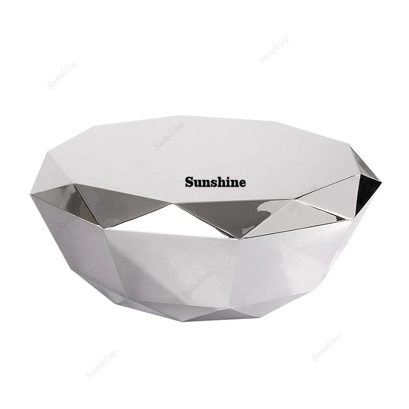 Diamond Shaped Coffee Table, Made of Stainless Steel Material, Suitable for Study Rooms, Bars, Hotels, Restaurants, and Offices