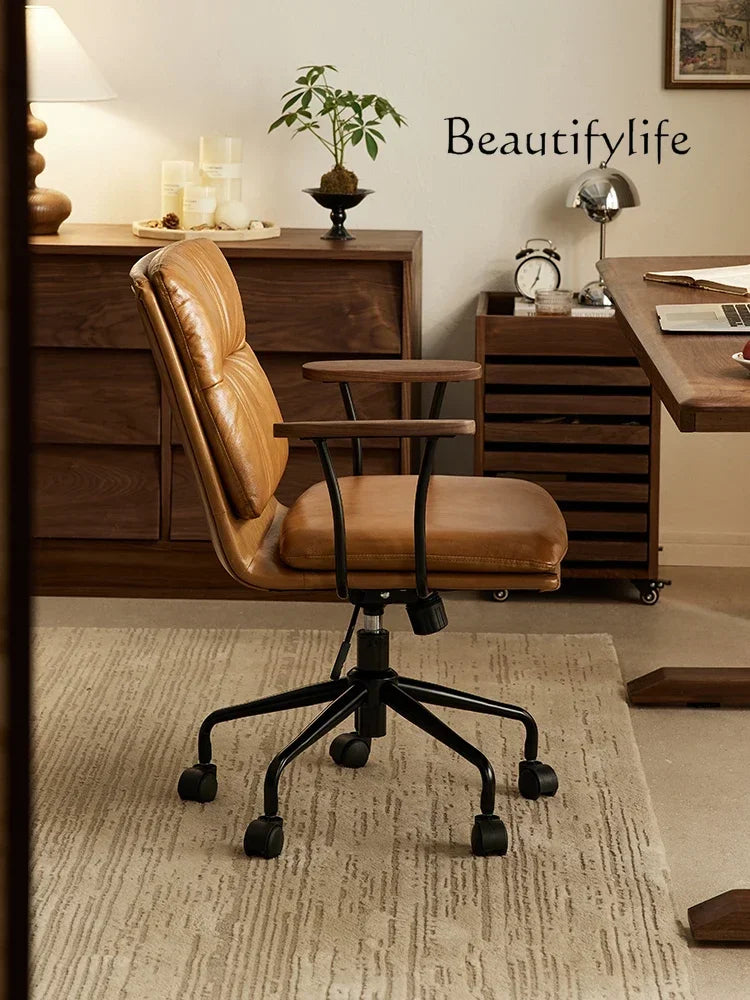 O Black Walnut Book Chair Computer Chair Ergonomic Office Book Chair Comfortable And Sedentary Backrest Lifting And Rotating
