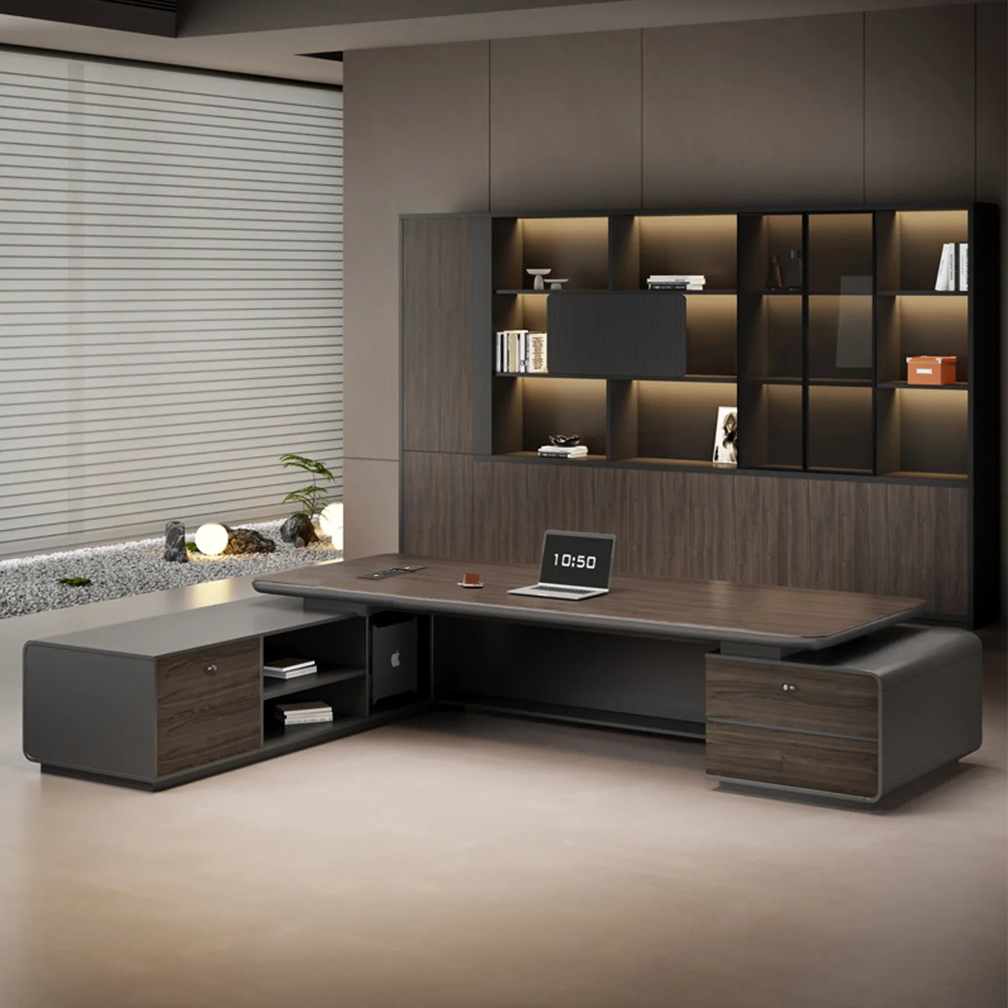 Modern boss desk light luxury high-end paint desktop large desk simple president table manager table and chair combination