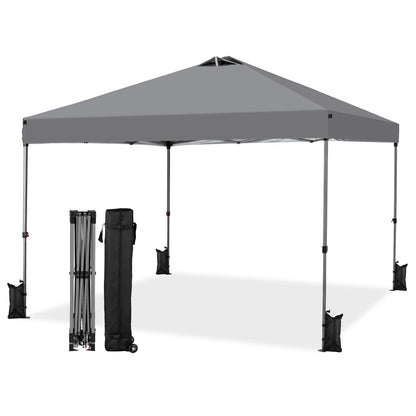 JHK 10x10ft One Push Setup Pop Up Canopy Tent Portable Outdoor Sun Shelter for Beach Events Camping with Rolling Carry Bag