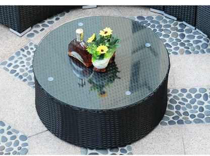 Combination leisure villa, semi-circular rattan sofa outdoor hotel curved living room sofa