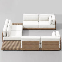 Nordic, outdoor, sofa, hotel, coffee table, outdoor, open-air, villa, solid wood, sofa, combination, courtyard, furniture