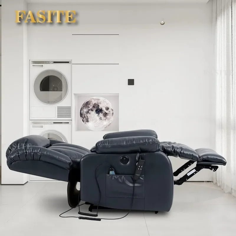 Infinite Position Power Lift Chair Lay Flat Recliner Dual Motor Sleeper Chair With Massage And Heating For Elderly Controllable