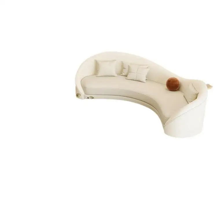 Canapé incurvé de forme spéciale crème vent, célébrité d'internet, magasin de vêtements irrégulier pour femmes, salon de beauté, zone de repos, canapé de réception