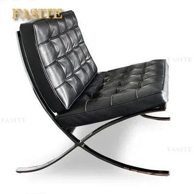 Barcelona chair Italian leather living room is very simple. Designer sofa chair balcony leisure simple fashion chair.
