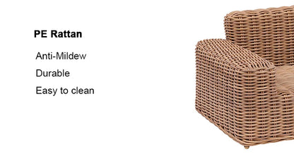 Factory Sale High Quality Outdoor Courtyard Metal Frame Rattan Wicker L-shape Garden Sofa Set