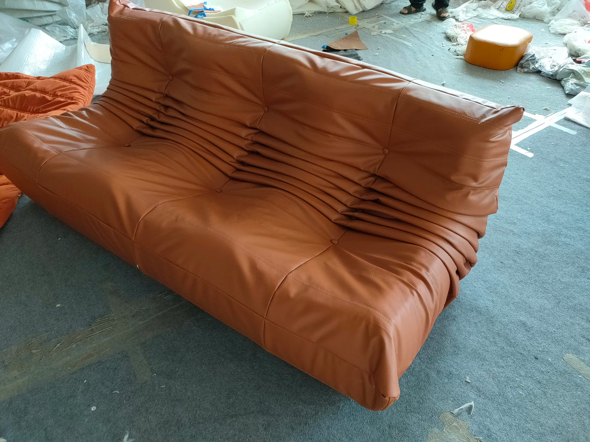 Togo caterpillar sofa leisure small apartment bedroom living room can sleep lazy sofa cream wind single recliner
