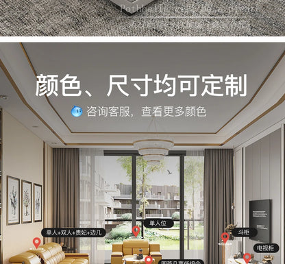Leather Sofa Modern Simple Living Room Small Apartment Latex Storage Top Layer Leather Sofa