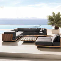 'Modern Teak Wood Outdoor Furniture With Cushions Water Proof Sectional Sofa