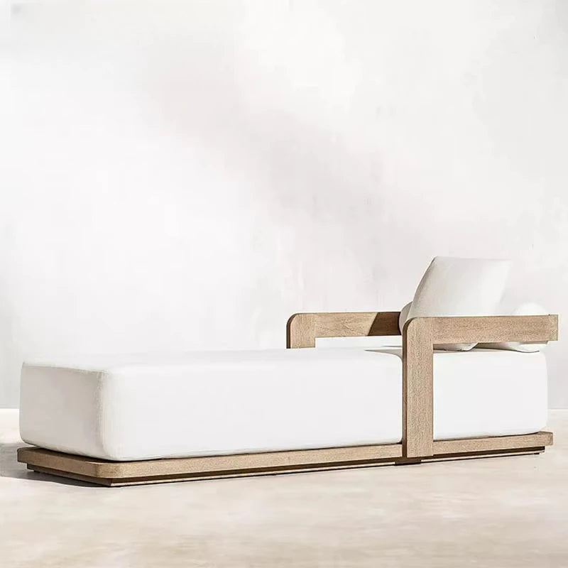 Custom outdoor courtyard waterproof design garden sofa wooden furniture teak outdoor furniture