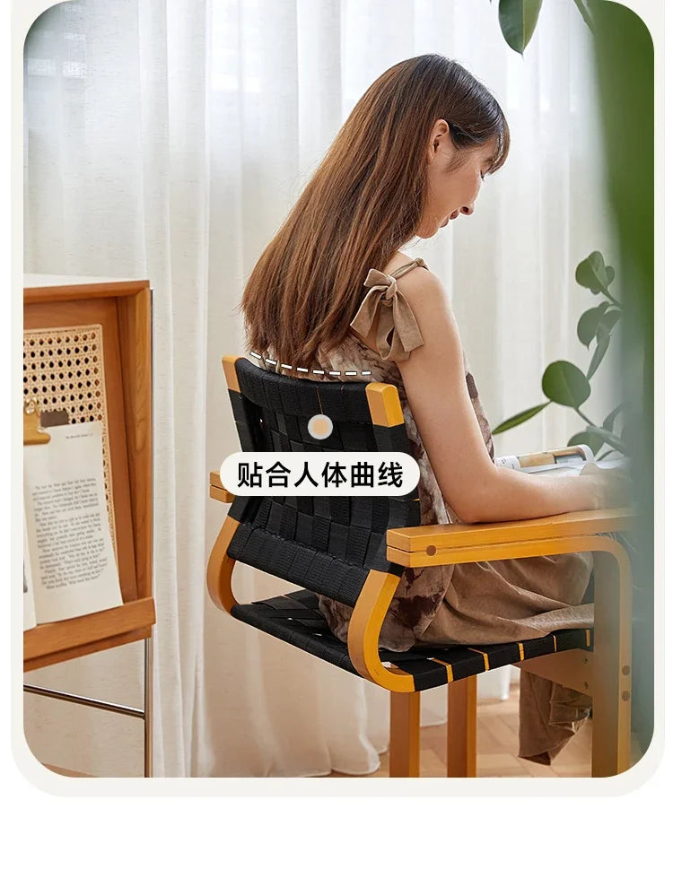 BJ Home Creative Personality Design Medieval Dining Chair Solid Wood Armrest Back Chair Simple Desk Chair