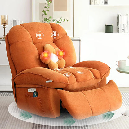 Swivel Recliner with Massage & Heat, Power Glider, USB/USB-C