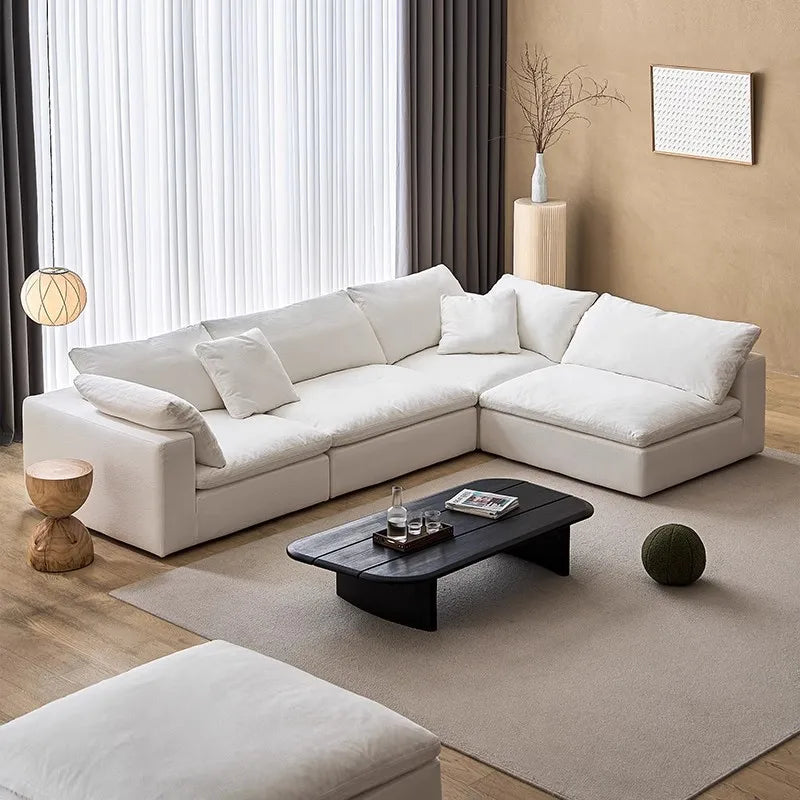 Modern design L-shaped sofa set Living room furniture combination set Modern living room white home sofa
