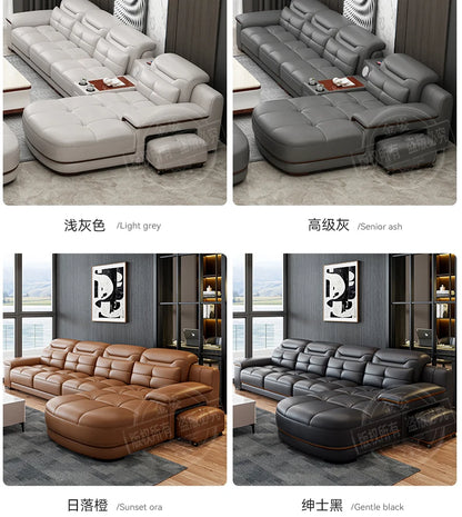 LH light luxury leather sofa first layer cowhide living room size apartment living room modern and simple
